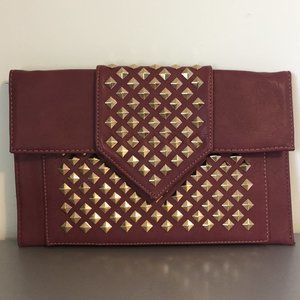 NEW Plum Studded Envelope Clutch